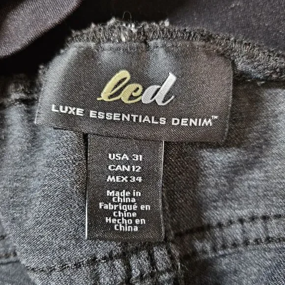 LED Luxe Essential Denim Maternity Skinny Ankle Jeans Women's Size 31 Black - Picture 3 of 5